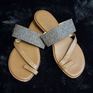 Michael Kors Pratt Logo Leather Sandals